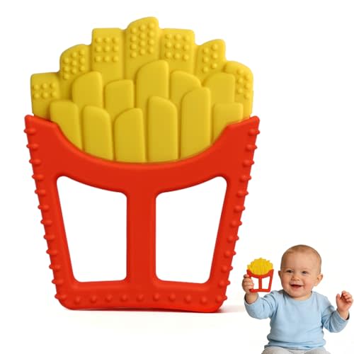 Chuya French Fry Teether Baby Toys 0-6 6-12 12-18 Months,French Fries Shape Teething Toy Baby Teething Relief Infant Toys Sensory Toys for Babies Soothes Sore Gums Easter Boys Girls Gift Easy-Grasp