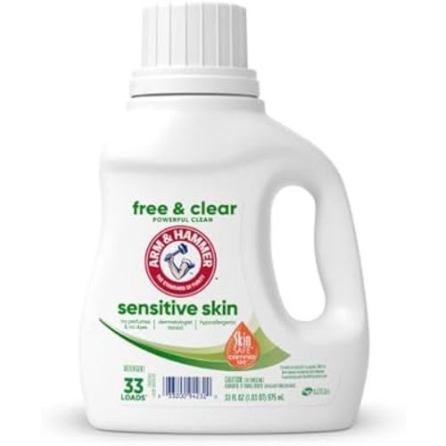 ARM & HAMMER Sensitive Skin Free & Clear, 33 Loads Liquid Laundry Detergent, 33 Fl oz