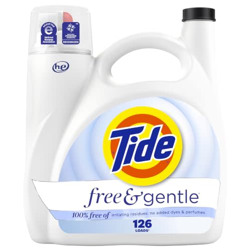 Tide Free & Gentle Liquid Laundry Detergent, 126 Loads, 166 fl oz, Tide Laundry Detergent, Clean Laundry Detergent