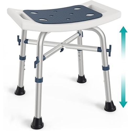 PELEGON Shower Chair for Inside Shower (350 lb) - Adjustable Height, Padded Seat, Shower Chair for Elderly and Disabled - Shower Chair for Adults, Tub Chairs for Bathtubs - Dark Blue