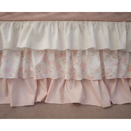 MINI Crib Baby Nursery - Shabby Chic - Mini Crib Skirt, Changing Pad Cover, Blanket.