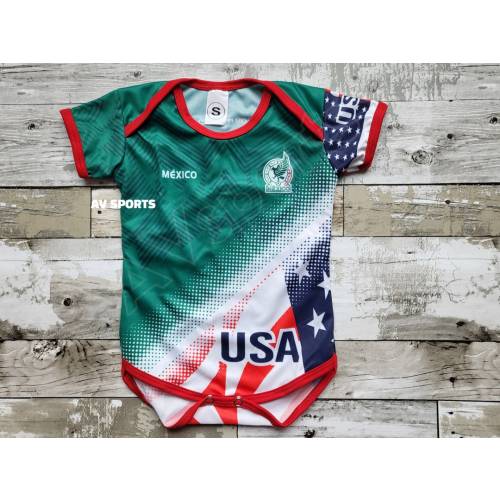 Mexico|USA Baby Jersey, soccer Jersey, Mexico|USA Body de bebé, Baby Jersey