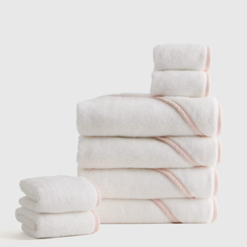 Organic Turkish Cotton Baby Bath Bundle 8-Pack in Soft Pink