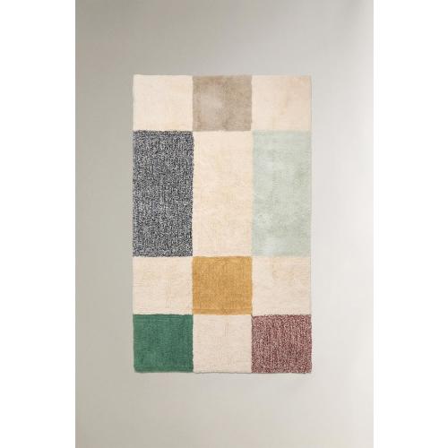 KIDS' COTTON PATCHWORK AREA RUG - Light beige | ZARA United States 59 x 78.5”