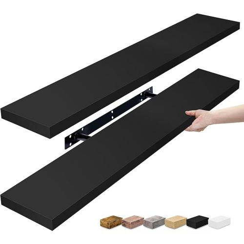 Sorbus Floating Shelves for Wall Storage (35 Inch, 2 Pack, Black)
