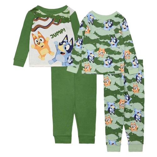 Toddler Bluey "Jump!" 4-pc. Pajama Tops & Pajama Bottoms Set
