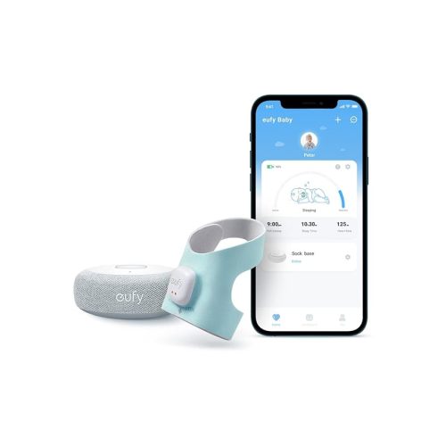 eufy Security Baby Monitor Baby Smart Sock with 2.4 GHz Wi-Fi, Track Sleep Patterns, Naps, Heart Rate, No Monthly Fee