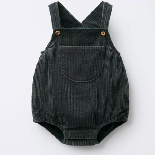 CORDUROY ROMPER - Bottle green | ZARA United States