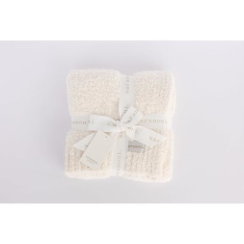 Saranoni Bamboni Luxury Baby Blanket | Cozy & Soft Plush Receiving Blankets | Perfect for Girls & Infant Baby Boy Blankets | Ivory - 30” x 40”
