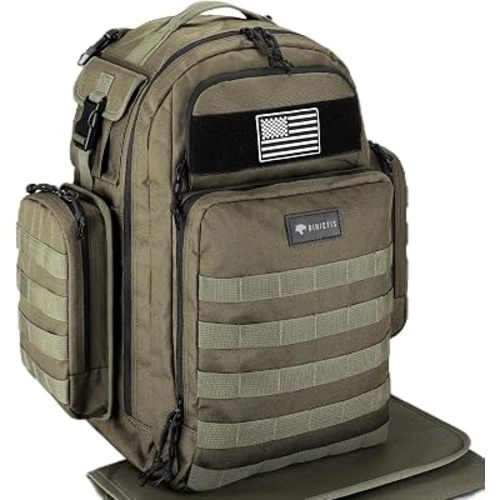 Dinictis Dad Diaper Bag, Mens Diaper Bag Backpack with Diaper Changing Mat, Military Diaper Backpack, Jungle Green, One Size, Daypack Backpacks