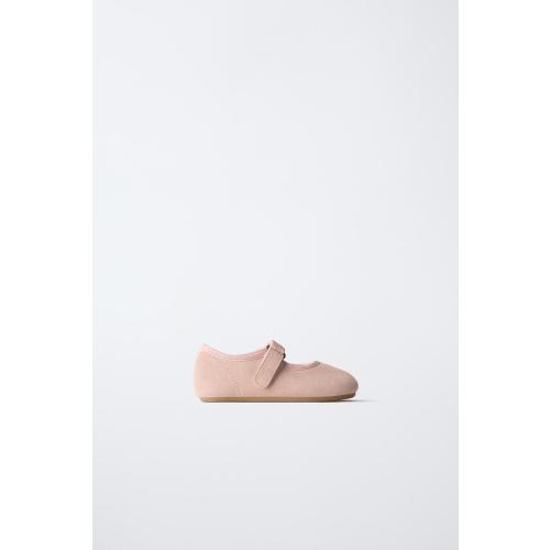 BAREFOOT LEATHER BALLET FLATS - Pink | ZARA United States