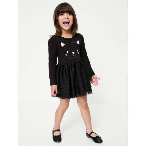 Long-Sleeve Halloween Tutu Dress for Toddler Girls