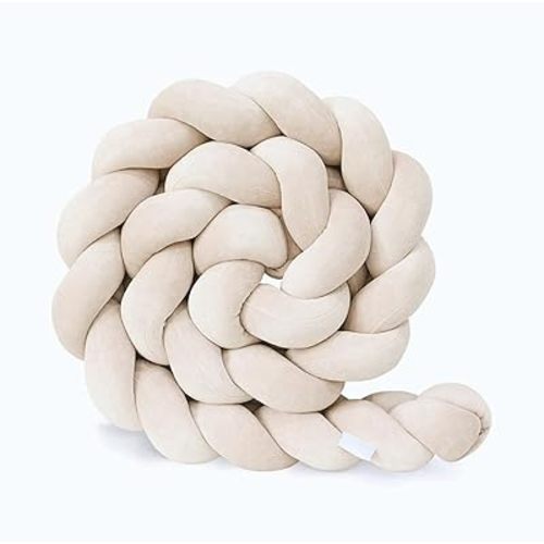 Decorative Room Gift Solid-Color Knot Pillow,Floor Mat Woven Decorative Pillow Comfortable Soft Stitched Knitted Pillows for Living Room Bed Decorations (Beige, 98.4in)