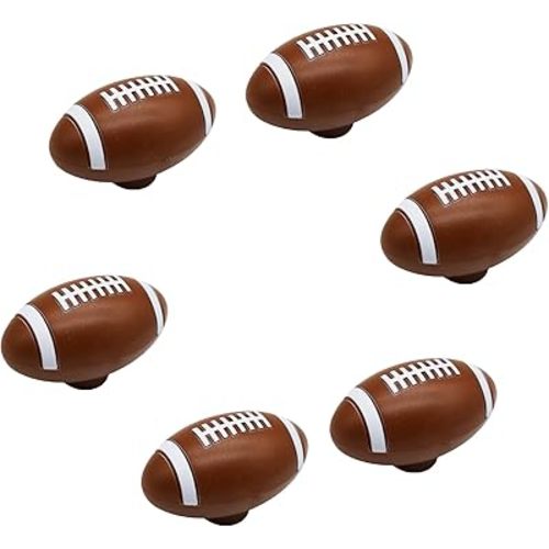 Set of 6 Rugby/American Football Drawer Knobs, Ball Sports Party Theme Home Decor, Drawer Pulls Handles for Dresser Cupboard Wardrobe Cabinet Kitchen Knobs (Rugby Ball)