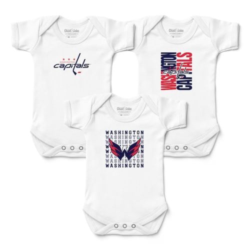 Newborn & Infant Chad & Jake White Washington Capitals Three-Pack Bodysuit Set
