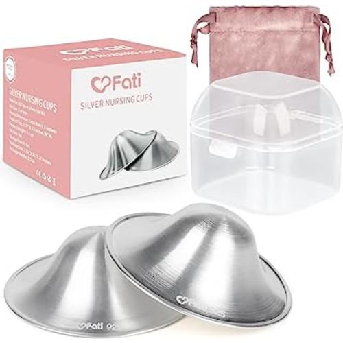 The Original Silver Nursing Cups, Nipple Covers for Breastfeeding Essentials, Nipple Shields for Nursing Newborn, 925 Silver Nipple Guards for Sore Nipple Relief, Newborn Essentials Must Haves-Regular