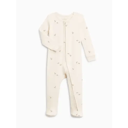 Colored Organics Peyton Zipper Sleeper | Duck / Oat + Chai