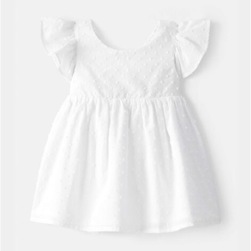 Baby Girl Swiss Dot Ruffle Dress - White - OshKosh B'gosh | Carter's