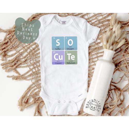 Cute Periodic Table Baby Onesies® Brand, Chemistry CUTE Baby Tee for Science Teacher Parents, Adorable Scientist Parents Baby Shower Gift