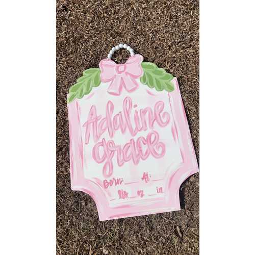 Bow Baby Hospital Hanger | Girl Hospital Hanger | Baby Girl Door Hanger | Hospital Door Hanger