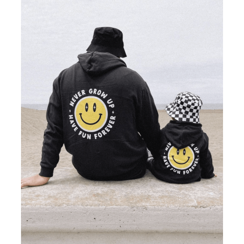 Adult Never Grow Up Hoodie (Mommy/Daddy + Me Matching Hoodies) | Blue | Large