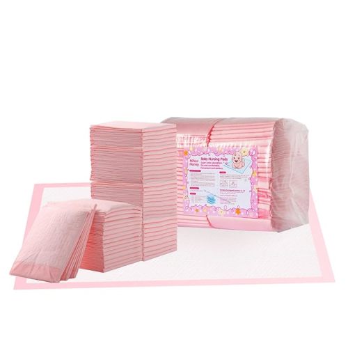 Nihao Honey Baby Disposable Changing Pads, 50 Count Portable Diaper Changing Pad Liner, Baby Changing Pad Waterproof Underpads, Breathable, Soft Non-Woven Fabric, Quick Absorb (18x24 Inch, Pink)