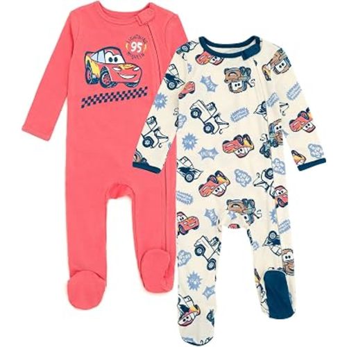 Disney Baby Boys' 2-Pack Footed One-Piece Sleep N' Play Newborn to Infant