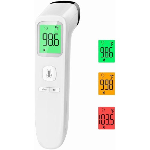 No-Touch Thermometer for Adults and Kids, Fast Accurate Digital Thermometer with Fever Alarm & Silent Mode, Easy-to-use, Forehead Thermometer for Babies, Kids & Elderly