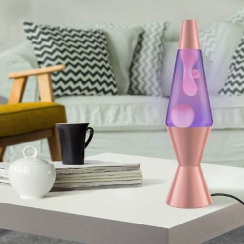 LAVA 14.5" Rose Gold Novelty Table Lamp: Electric Wax Motion Light for All Ages, No Assembly Required