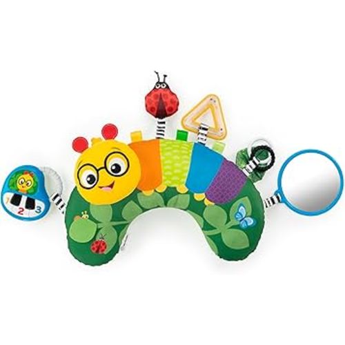 Baby Einstein Cal-a-Pillow Tummy Time Pillow, Multisensory Activity Toys, Sitting Up Play, Cal the Caterpillar, Ages 0+ Months