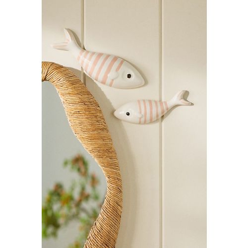 Stripe Fish Ceramic Gallery Wall Charms, Set of 2