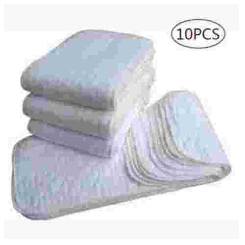 GIXUSIL 10 Pcs Burp Cloths, Extra Absorbent Organic Cotton Burp Cloths, Cloud White Solids,3 Layer Baby Unisex Baby Cotton Burp Cloths/Face Towel 32*12cm