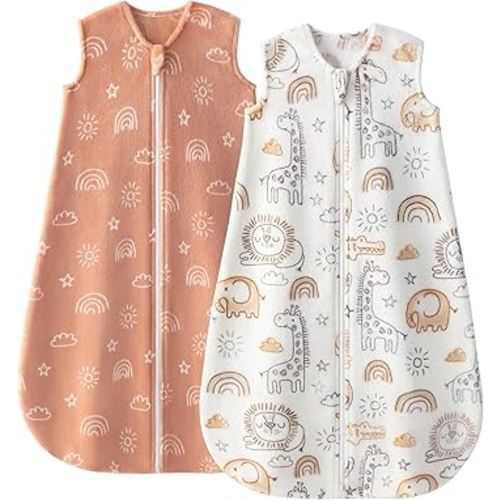 Yoofoss Baby Sleep Sack 6-12 Months, 1.5 Tog Sleep Sack, Fleece Baby Wearable Blanket with 2-Way Zipper, Infant Sleeping Sack, Soft Warm Lightweight(Small)