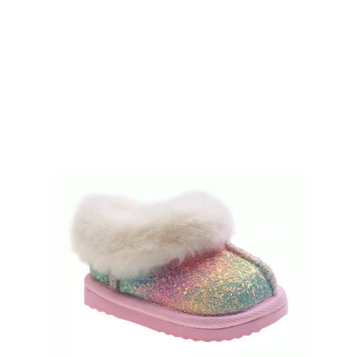 Wonder Nation Baby Girls Faux Fur Trim Slippers