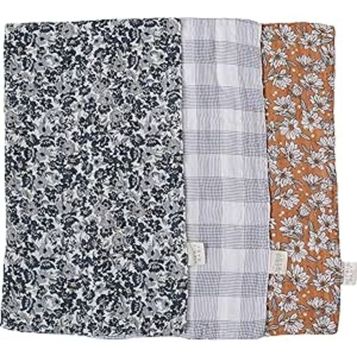 Mebie Baby Burp Cloths, Modern Print 3-Pack, Muslin Burp Cloth Set for Spit Up, Drool, and More, Boho Burp Cloths for Baby Boy and Girl, Baby Must Haves for Registry Lists and Gifts for Newborns