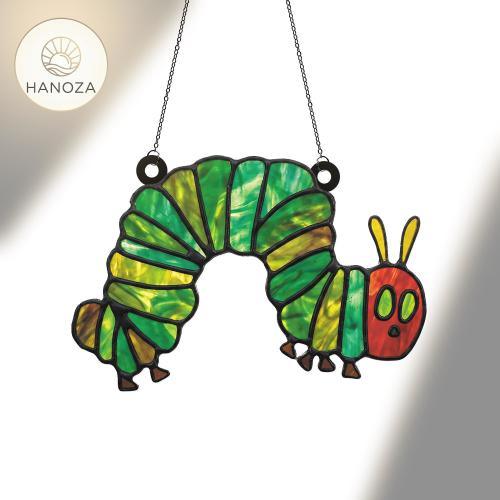 The Very Hungry Caterpillar Suncatcher Ornament,Faux Stained Glass Acrylic Ornament, Storybook Character Window Decor,Teacher Librarian Gift