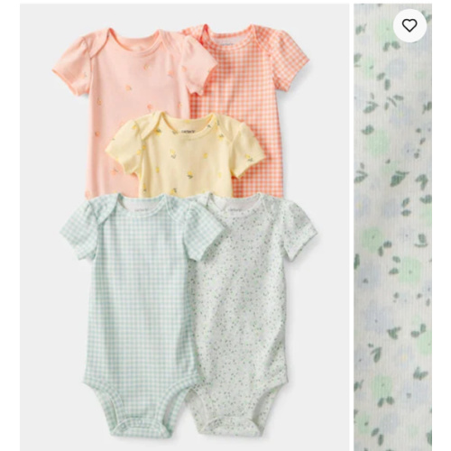 Baby Girl 5-Pack Fruit Multipack Bodysuits - Orange/Green/Yellow | Carter's