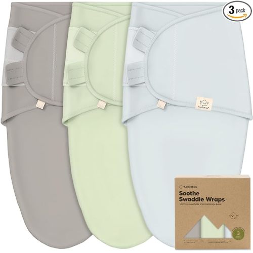 3-Pack Organic Baby Swaddle Sleep Sacks - Swaddles for Newborns, Infant 0-3 Months, Baby Girls, Boys, Soft & Snug Newborn Sleep Sack, Nursery Swaddling Blankets (Ripple, OS)