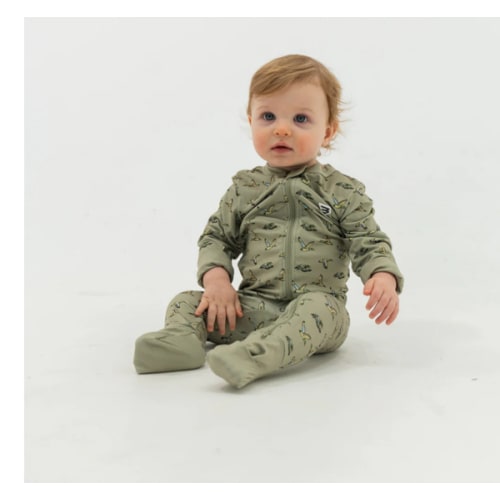 Baby Zip Up - Flying Ducks Green – BURLEBO