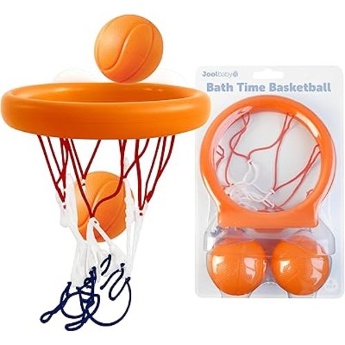 Jool Baby Bath Basketball Hoop for Toddlers, Kids Bathtub Toy – Includes Basketball Net w/ Suction Cups, 2 Basketballs