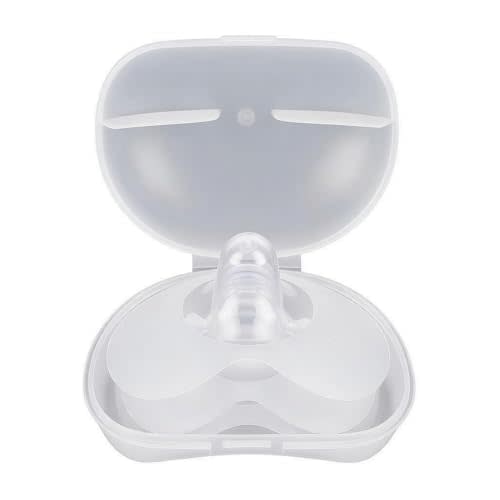 Breastfeeding Nipple Shields for Nursing Newborn Baby Nippleshield Breast Feeding 2 Count with Sterilizing Storage Case Clear (Size 13-16MM)
