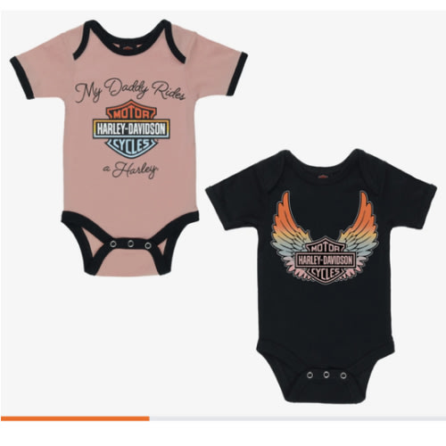 Toddler Girls Daddy Rides a Harley Rib Bodysuit 2 Pack | Harley-Davidson USA