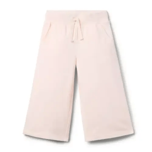 Girl Satin Pink Wide Leg French Terry Pant by Janie and Jack