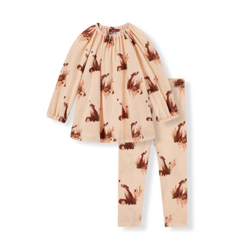 Floral Fox Organic Cotton Dress & Legging Set (6-12M)