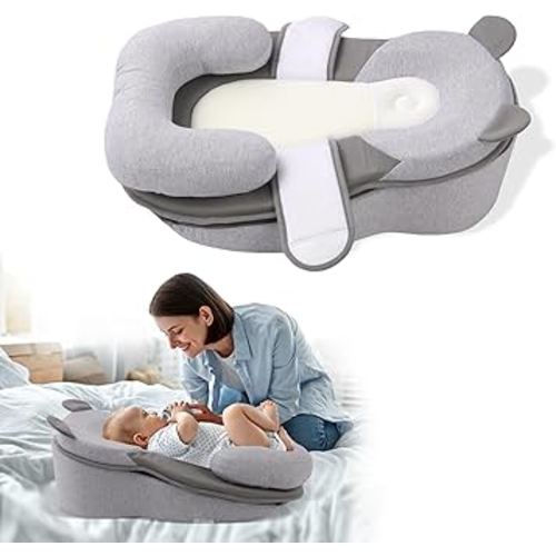 Baby Feeding Pillow, Anti Overflow Feeding Pillow for Reducing Spit-Up, Safety Nursing Pillow, Baby Lounger Reflux Wedge Breastfeeding, Removable top and Bottom
