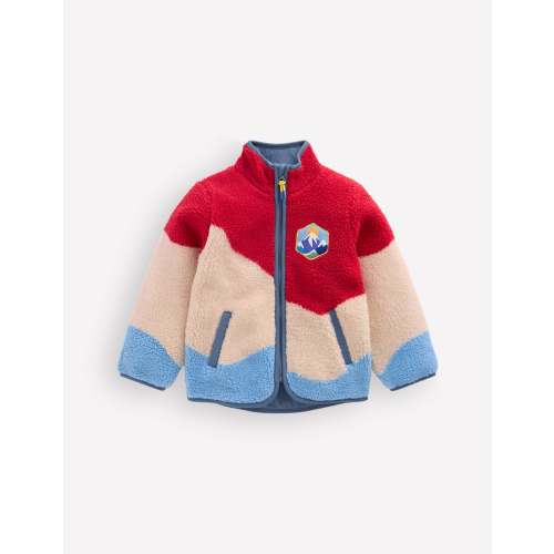 Cosy Borg Jacket - Colour Block | Boden USA