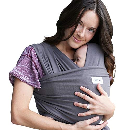Sleepy Wrap Baby Wrap Carrier for Newborns - Baby Carrier for Newborn to Toddler up to 35 lbs - Hands Free Stretchy Ergo Sling (Dark Grey)
