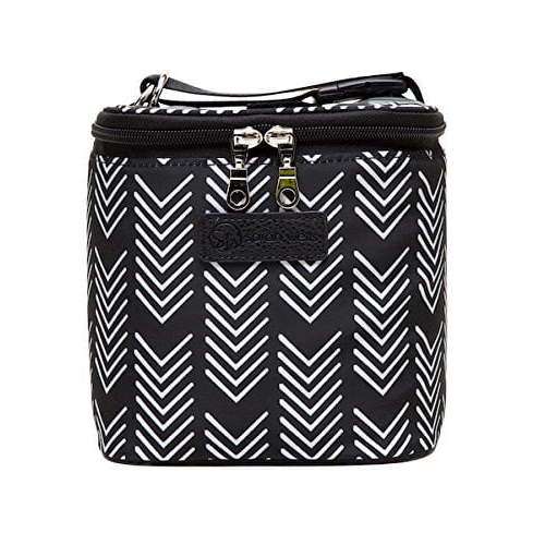 Sarah Wells Cold Gold Breastmilk Cooler Bag with Ice Pack (Black and White)