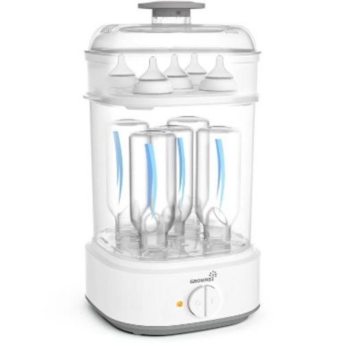 GROWNSY Bottle Sterilizer, Baby Bottle Steam Sterilizer, Electric Baby Bottle Sanitizer with Timer for Baby Bottles, Pacifiers, Pump Parts