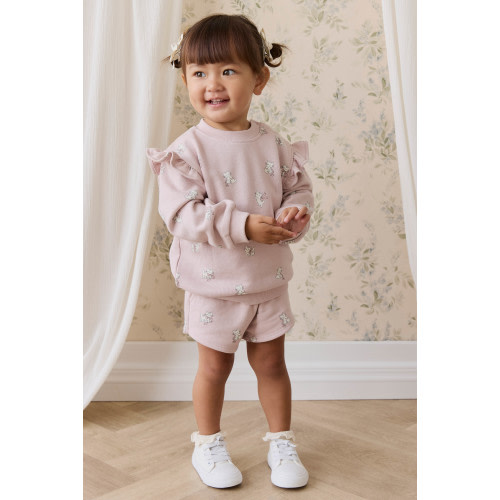 Organic Cotton Etta Short-Bow Kitties Mauve